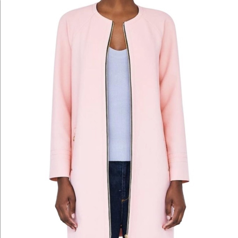 ZARA pink coat with zippers Size M